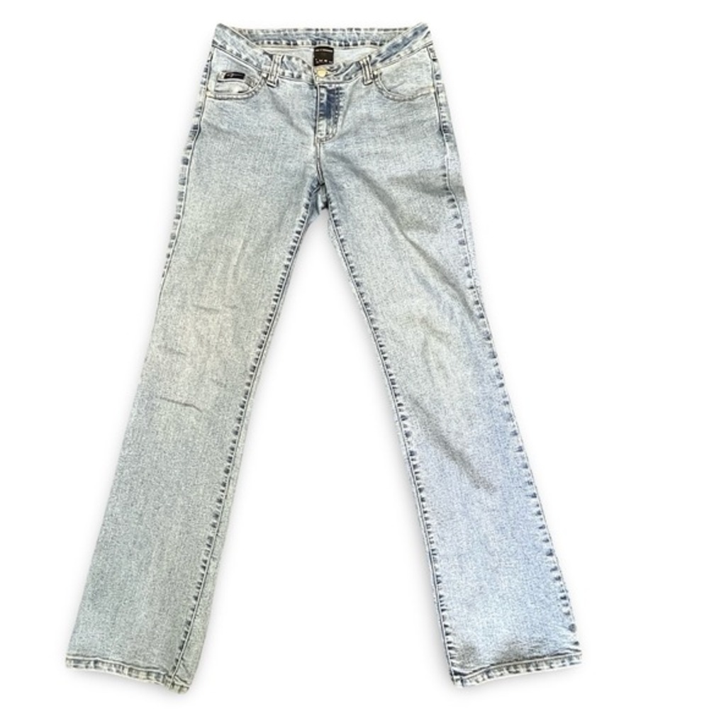 FUBU Y2K Low Rise Bootcut Jeans‎ Women's Size 5/6 Acid Wash Denim 90s Fashion